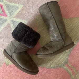 UGG Australia Tall Paisley Pattern Boots Chocolate